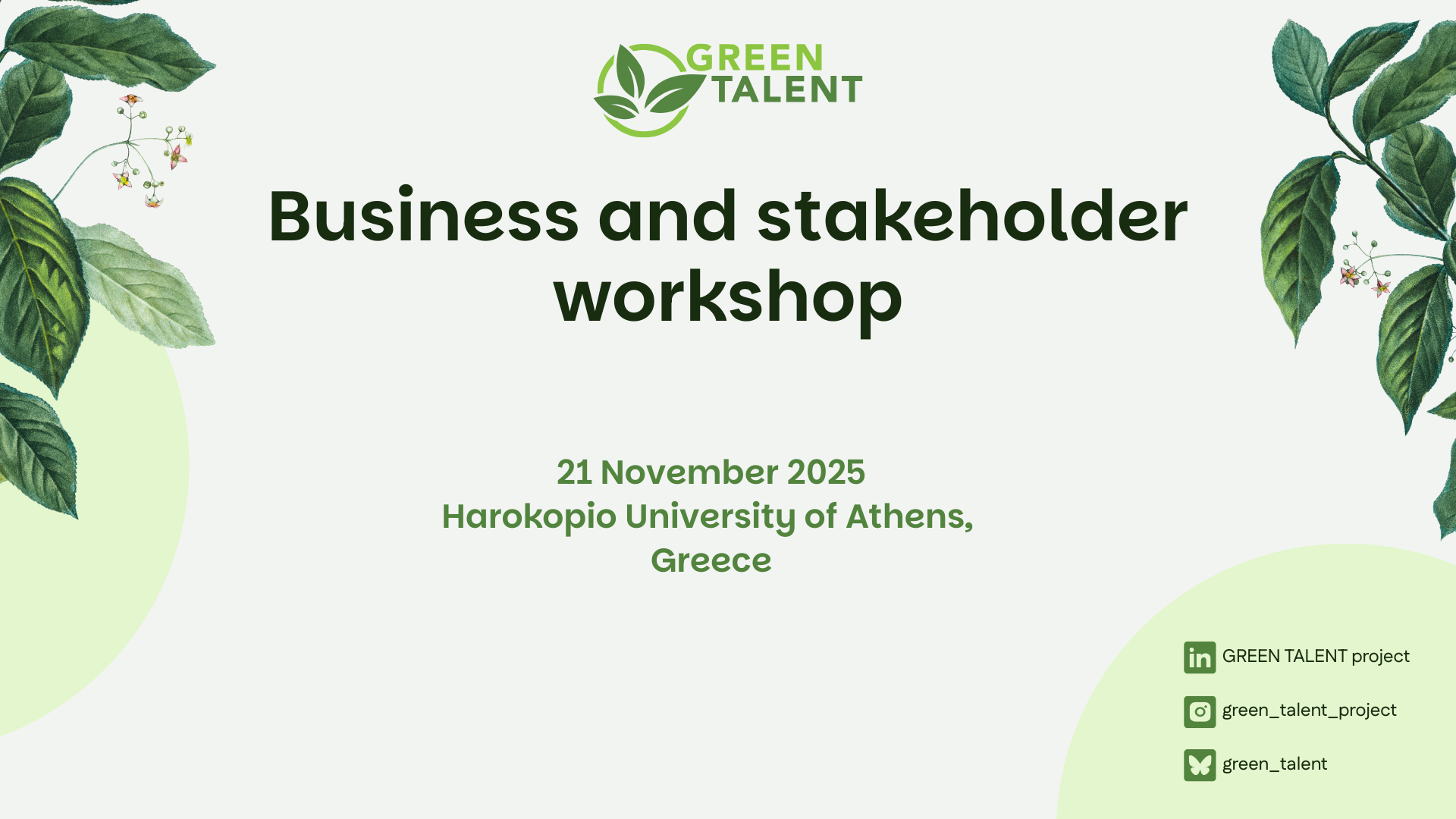 Featured image for: First Green Talent workshop: Shaping sustainable skills roadmap